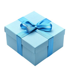 blue gift box isolated on transparent background