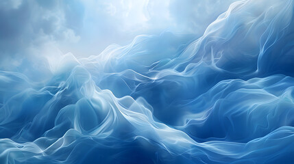 Blue abstract panoramic wallpaper
