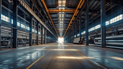 A vast warehouse housing numerous metal shelves