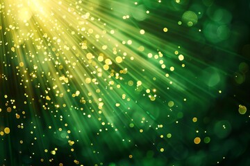 Green sparkling light beams create a dynamic and vibrant abstract wallpaper or background, perfectly suited for a best-seller stock image