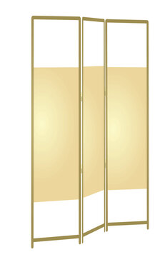 Brown foldable paravane. vector illustration