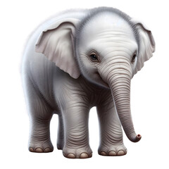 Fototapeta premium a white baby elephant on transparent background