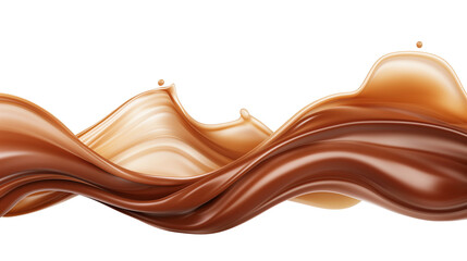 Smooth liquid chocolate isolated  background