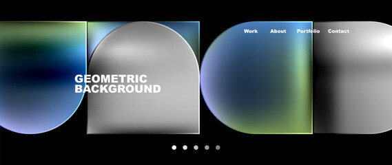 Circles and lines. Bright colorful geometry with glassmorphism effect. Vector Illustration For Wallpaper, Banner, Background, Card, Book Illustration, landing page