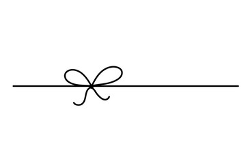 Gift bow line icon. Doodle drawing. Outline minimal tie hand drawn sketch isolated on white