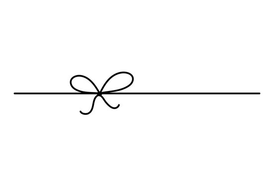 Gift bow line icon. Doodle drawing. Outline minimal tie hand drawn sketch isolated on white
