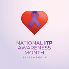 vector graphic of national itp awareness month ideal for national itp awareness month celebration.