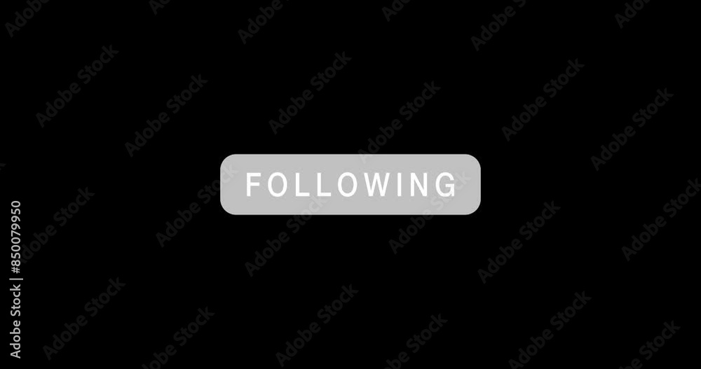 Poster Web, digital and icon on social media with click for following button with technology by studio. Virtual, app and symbol for connectivity, networking or online community for data by black background.