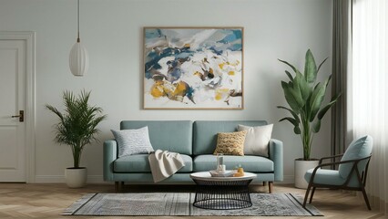 modern living room with sofa