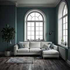 modern living room with sofa