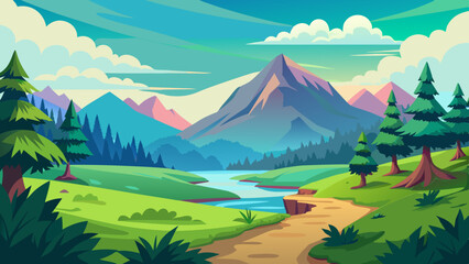 The beauty of a mountain landscape, where the harmonious blend of colors showcases the serene and captivating allure of nature.