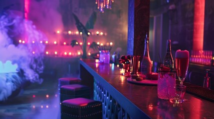 Exciting party ambiance featuring designated space for personalized content