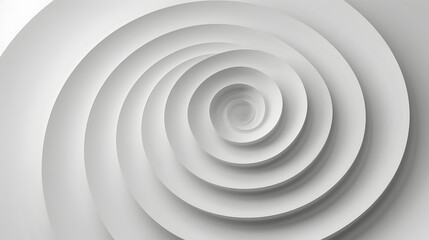 Smooth concentric random offset white rings or circles waves background wallpaper banner flat lay top view from above