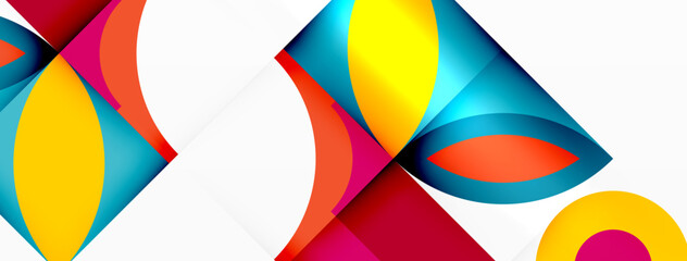 Fototapeta premium Circles and petals. Geometric beautiful abstract minimal template for Wallpaper, Banner, Background, Card, Book Illustration, landing page