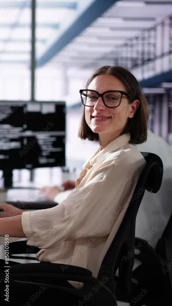 Poster African American Coder Using Computer At Desk