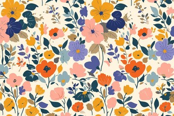 Graphic Blooms: Abstract and Contemporary Seamless Pattern