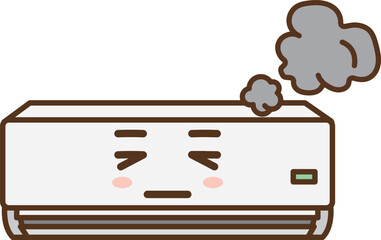 Illustration of a smoking indoor air conditioner.
