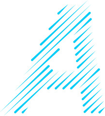 Shading Line Alphabet Design Letter A