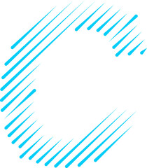 Shading Line Alphabet Design Letter C