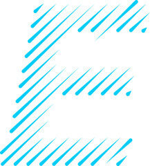 Shading Line Alphabet Design Letter E