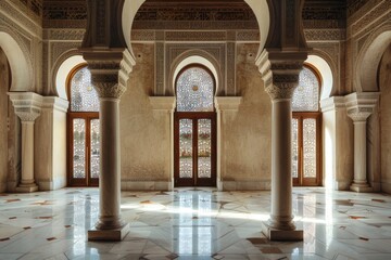 Elegant Islamic design against a clean backdrop, showcasing artistic expression and craftsmanship.