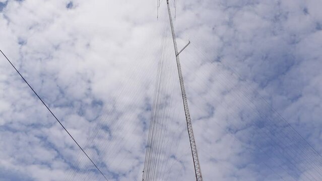 View of a very tall amateur radio antenna