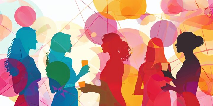 Networking Opportunity illustrates businesswomen seizing networking opportunities to connect with peers, build relationships, and explore potential collaborations
