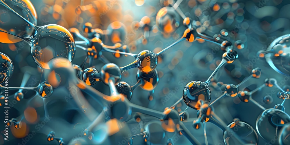 Fototapete Nanotechnology involves manipulating matter at the molecular or atomic scale to create new materials, devices, and systems with unique properties and functionalities