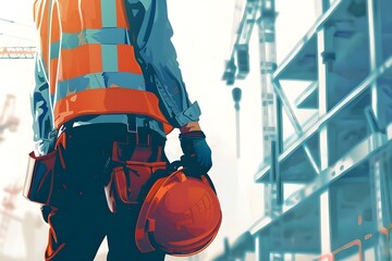 construction worker with helmet,construction worker holding his helmet