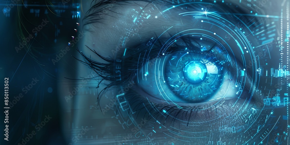 Aufkleber Biometrics refers to the measurement and analysis of unique physical or behavioral characteristics to verify and authenticate the identity of individuals