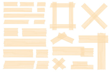 Pieces of transparent adhesive tape, sticky tape