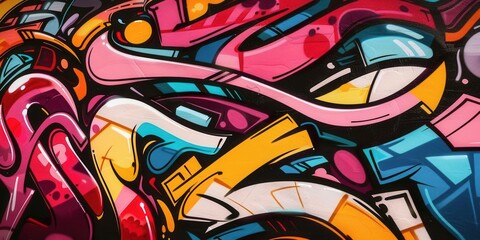 Fototapeta premium Bright and Bold Graffiti Artwork. Expressive urban art scene concept