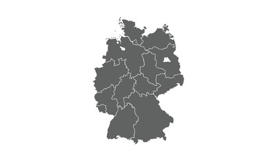 Germany map isolated on white background. for website layouts, background, education, precise, customizable, Travel worldwide, map silhouette backdrop, earth geography, political, reports.