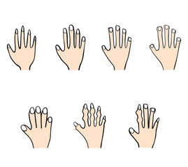 いろいろな形の手