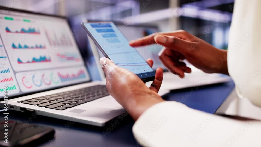 Poster the african financial advisor utilizes a kpi dashboard with analytics graphs