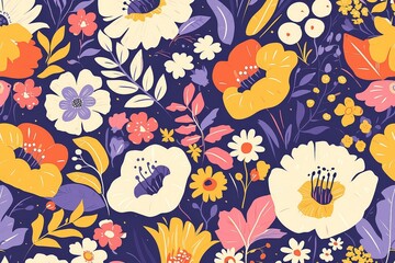 Blooms Abstract and Contemporary Seamless Pattern