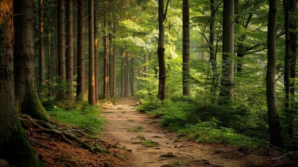 Obraz premium Forest with Tall Trees 