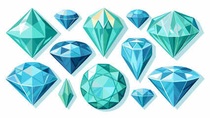 Set Of Diamonds Vector Illustration, Collection Of Diamonds

