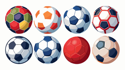 Set Of Soccer Balls Vector Illustration, Collection Of Soccer Balls
