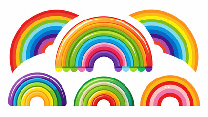 Obraz premium Set Of Rainbows Vector Illustration, Collection Of Rainbows 