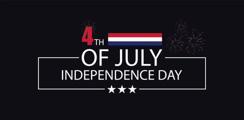 Happy Independence Day with USA Flag Design