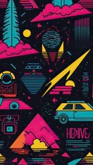 80s style background. 80s culture. abstract colorful background