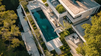 Aerial view capturing the flow and functionality of interior design