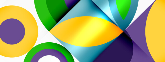 Circles and petals. Geometric beautiful abstract minimal template for Wallpaper, Banner, Background, Card, Book Illustration, landing page