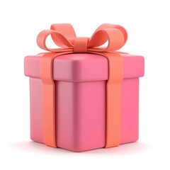 Gift box isolated on background. Surprise for birthday, present for new year, gift anniversary and valentine's day. a Christmas gift box