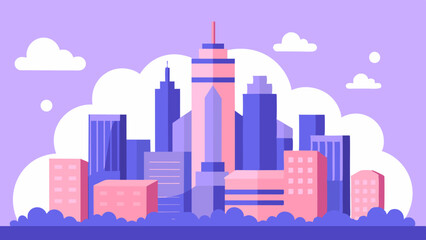 Fototapeta premium A vector illustration capturing the essence of the City skyline, with prominent buildings.