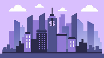 Fototapeta premium A vector illustration capturing the essence of the City skyline, with prominent buildings.