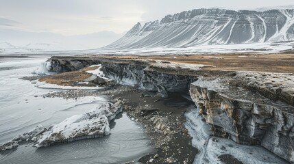 Icy Mountain Landscape.