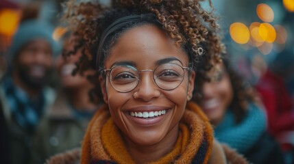 diverse group of people laughing and having a good time together.