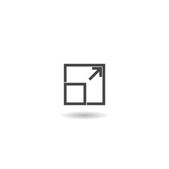 Compact size icon with shadow